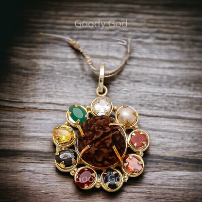 Goodygod Rudraksha Navratna Pendant/Locket