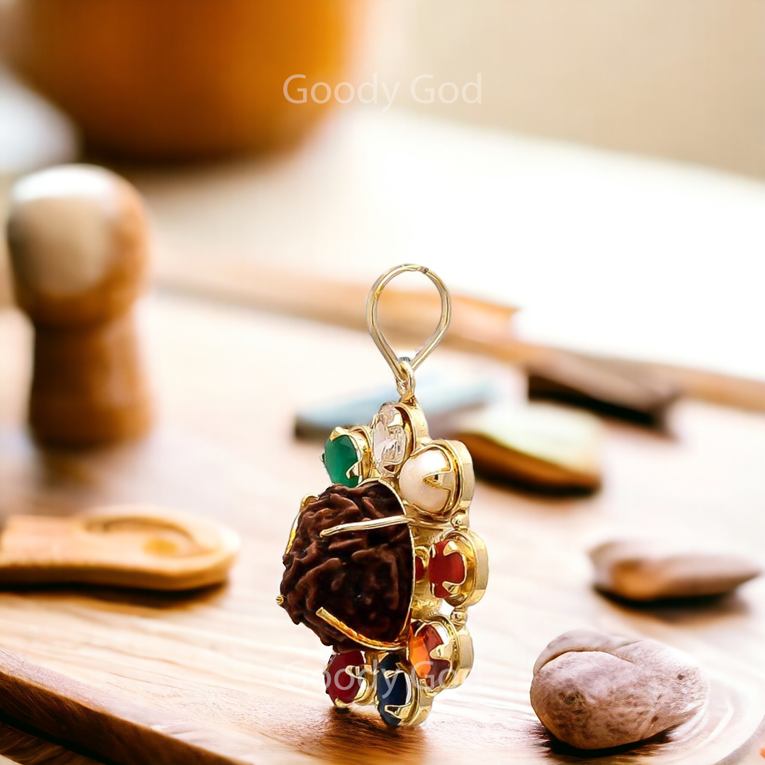 Goodygod Rudraksha Navratna Pendant/Locket