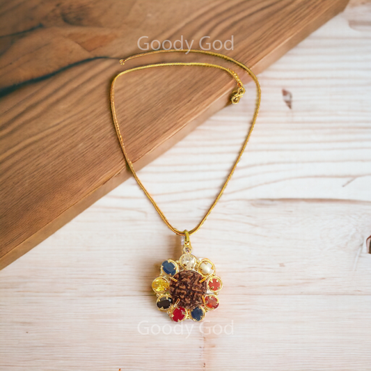 Goodygod Rudraksha Navratna Pendant/Locket