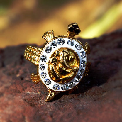 Goodygod Adjustable Ganesh Tortoise Ring | Ganesh Meru Kachhua Ring